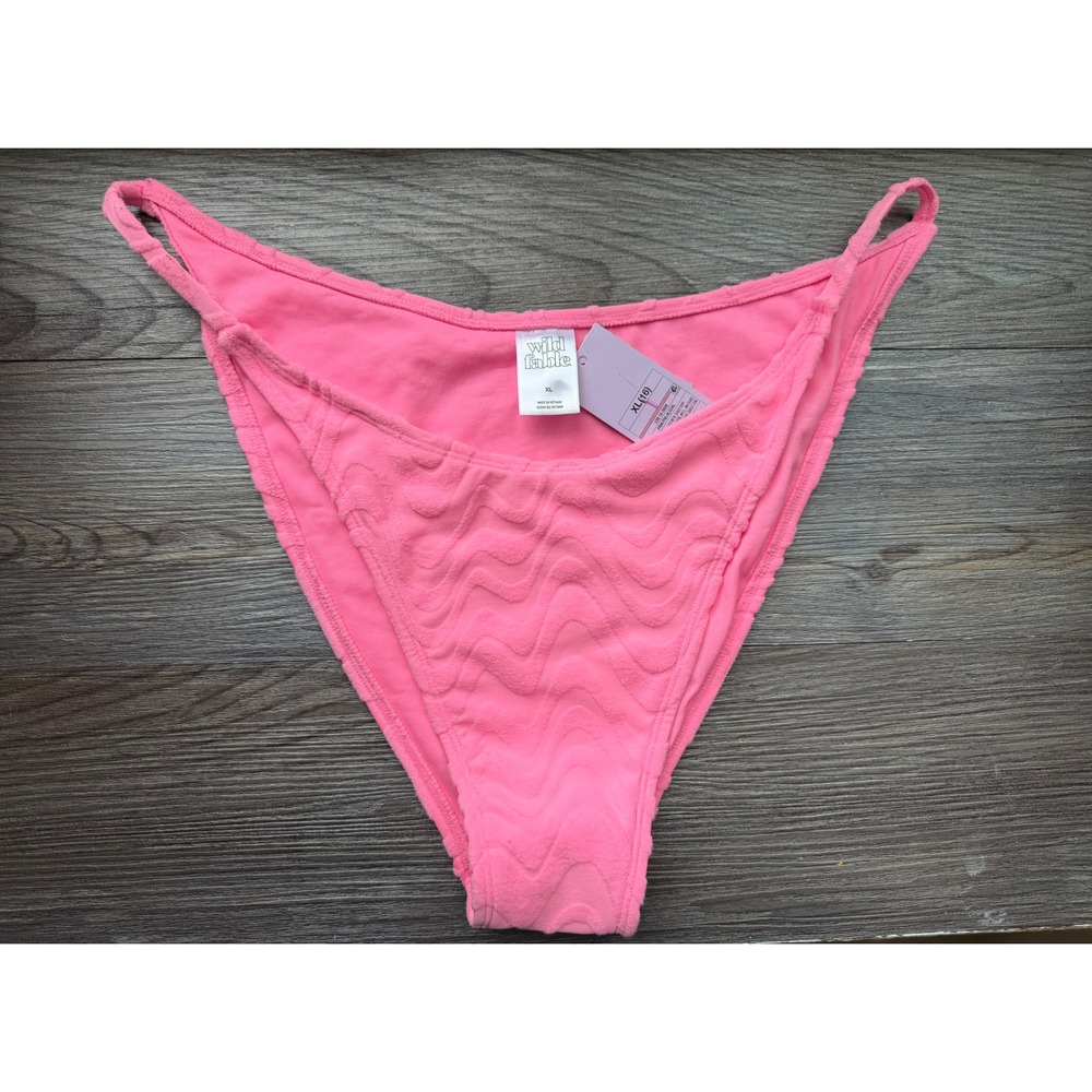 Wild Fable Pink Textured Bikini Bottoms Size‎ XL 16 Wave Pattern